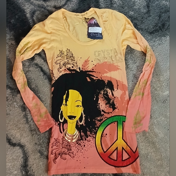 Nwt Crystal Rock By Christian Audigier Jamaica Style  Women Med - Picture 1 of 9